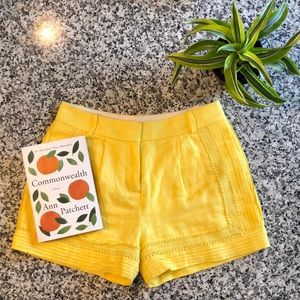 J Crew sunny yellow spring/summer shorts, 00